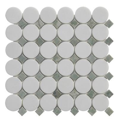  White Marble  Round Mosaic