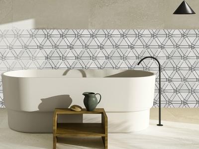 Grey and White Marble Mosaic